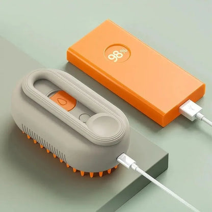 3-in-1 Steam Spray Cat Grooming Brush — Self-Cleaning Massage Comb with Hair Removal