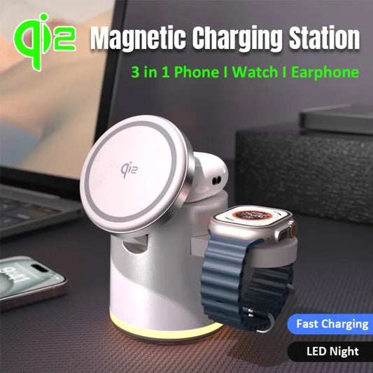 4-in-1 Foldable Qi2 Magnetic Wireless Charger | iPhone 16 Pro