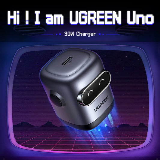 UGREEN 30W Robot GaN Fast Charger | PD 3.0 & QC 4.0 | US Plug
