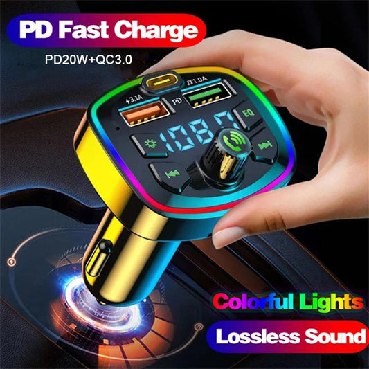 Car Bluetooth 5.0 FM Transmitter & Dual USB Charger