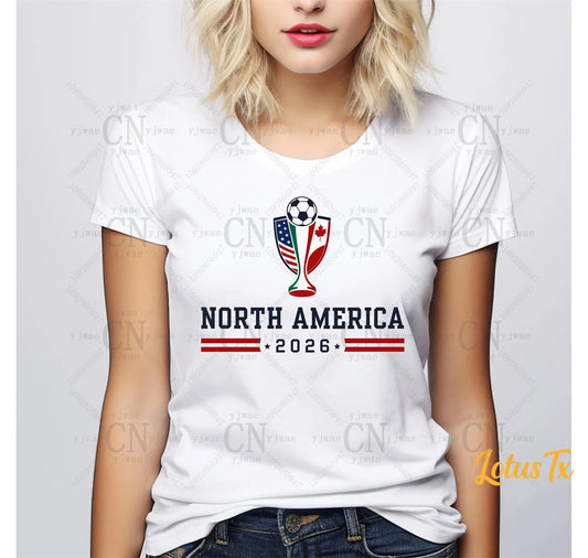 North America 2026 World Football Tee – Unisex Summer T-Shirt for USA, Canada & Mexico Fans